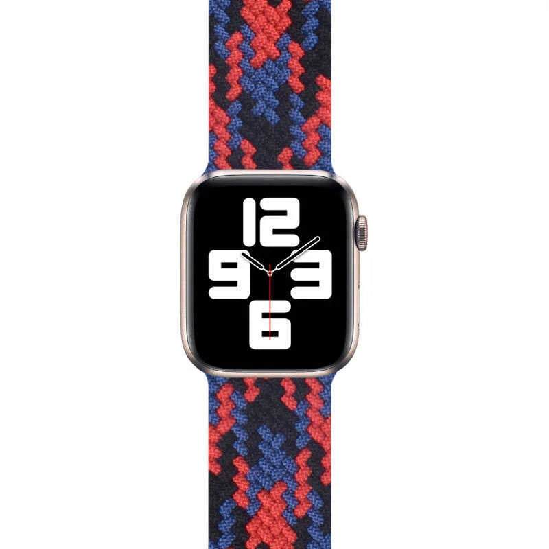 Wiwu Watch 49/46/45/44 Mm Braided Loop 155mm Strap - Black+Red+Dark Blue - Tashqila Wiwu Watch 49/46/45/44 Mm Braided Loop 155mm Strap - Black+Red+Dark Blue - Tashqila